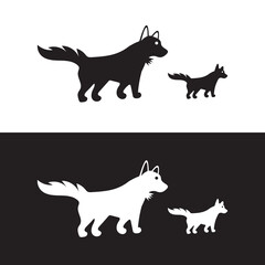 Dog animal vector logo design . icon logo . silhouette logo 