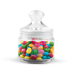 A candy jar with chewing candies