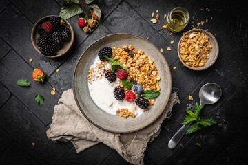 Bowl of homemade granola