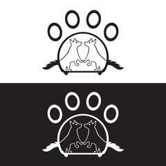 Pet dog animal vector logo design . icon logo . silhouette logo 