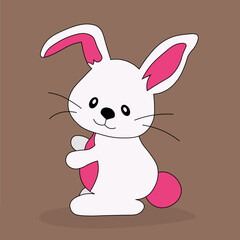 Obraz na płótnie Canvas Cartoon of white rabbit animal vector
