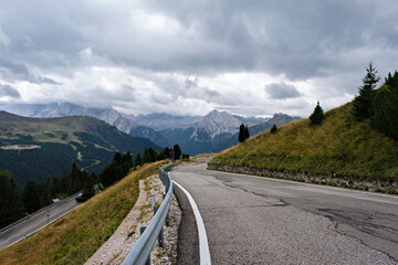 Fantastic panoramic view of the Dolomites mountains in exceptional light and cloud conditions, South Tyrol, Italy