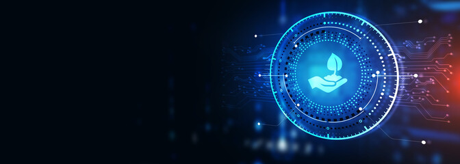 ESG Environmental Social Governance concept. Technology, Internet and network concept. 3d illustration