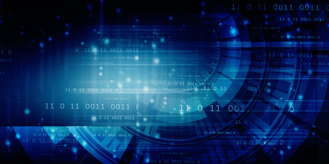 2d illustration Abstract futuristic electronic circuit technology background