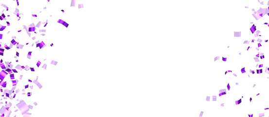 Violet cut out foil ribbon confetti frame..