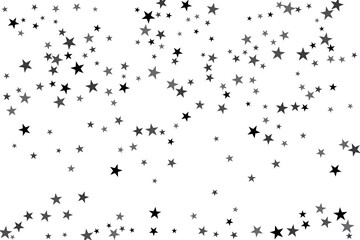 Star confetti. Silver casual confetti background. Bright design pattern.
