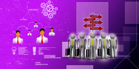 3d illustration Business Network concept