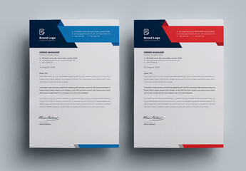 Red Clean Letterhead Layout Vector Template