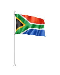 South African flag isolated on white