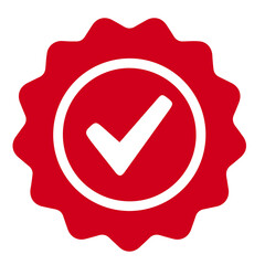 Approval Seal Sticker with Tick on Transparent Background