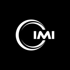 IMI letter logo design with black background in illustrator, cube logo, vector logo, modern alphabet font overlap style. calligraphy designs for logo, Poster, Invitation, etc. - obrazy, fototapety, plakaty
