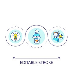 Customer satisfaction priority loop concept icon. Build positive relationship with clients abstract idea thin line illustration. Isolated outline drawing. Editable stroke. Arial font used