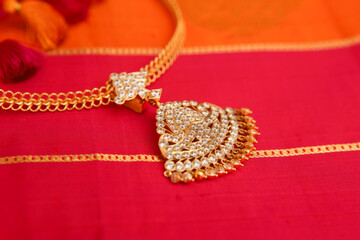 Indian traditional gold addigai or necklace