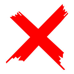 Red Cross Mark on Transparent Background