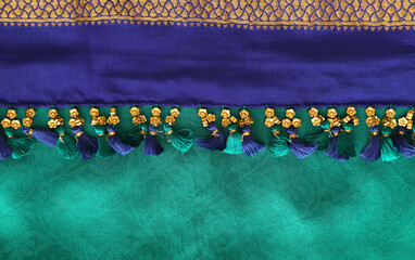 Indian Traditional Silk Saree with pallu knots	
