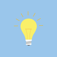 Creative idea in light bulb shape as inspiration concept. Vector design element. Flat icon.