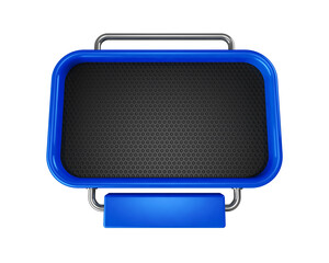 blue and black metallic panel