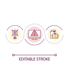 Outdated medical reports loop concept icon. Computer system error. Obsolete patient database abstract idea thin line illustration. Isolated outline drawing. Editable stroke. Arial font used
