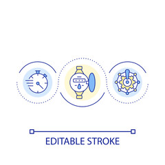 Utility meter loop concept icon. Water consumption measuring system. Monitoring device. Technology abstract idea thin line illustration. Isolated outline drawing. Editable stroke. Arial font used