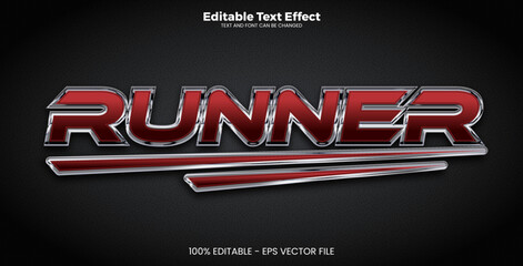 Runner editable text effect in modern trend style