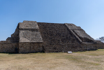 Monte Alban archaeological zone, a large pre-Columbian archaeological site in the state of Oaxaca, Mexico
