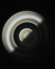 Rings of Jupiter Looking Down on Planet In the Solar System © Warren