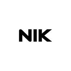 NIK letter logo design with white background in illustrator, vector logo modern alphabet font overlap style. calligraphy designs for logo, Poster, Invitation, etc. - obrazy, fototapety, plakaty