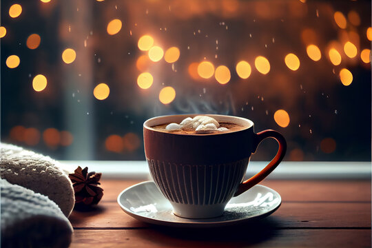 Cup of Coffee in a cozy surrounding. Generative KI