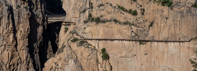 El Caminito del Rey or the King's Little Pathway a walkway bult along the Chorro Gorge