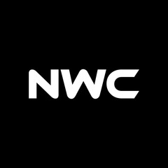 NWC letter logo design with white background in illustrator, vector logo modern alphabet font overlap style. calligraphy designs for logo, Poster, Invitation, etc.