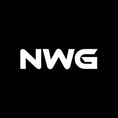 NWG letter logo design with white background in illustrator, vector logo modern alphabet font overlap style. calligraphy designs for logo, Poster, Invitation, etc.