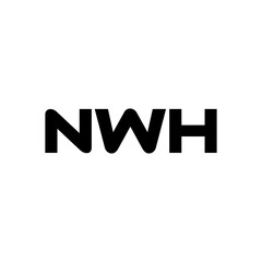 NWH letter logo design with white background in illustrator, vector logo modern alphabet font overlap style. calligraphy designs for logo, Poster, Invitation, etc.