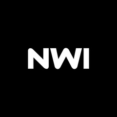 NWI letter logo design with white background in illustrator, vector logo modern alphabet font overlap style. calligraphy designs for logo, Poster, Invitation, etc.