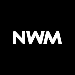 NWM letter logo design with white background in illustrator, vector logo modern alphabet font overlap style. calligraphy designs for logo, Poster, Invitation, etc.