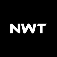 NWT letter logo design with white background in illustrator, vector logo modern alphabet font overlap style. calligraphy designs for logo, Poster, Invitation, etc.