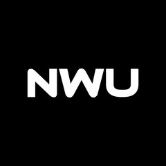 NWU letter logo design with white background in illustrator, vector logo modern alphabet font overlap style. calligraphy designs for logo, Poster, Invitation, etc.