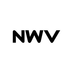NWV letter logo design with white background in illustrator, vector logo modern alphabet font overlap style. calligraphy designs for logo, Poster, Invitation, etc.