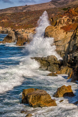 California Coast with Crashing Waves