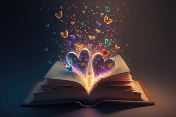 heart shaped book. sketch art for artist creativity and inspiration. generative AI
