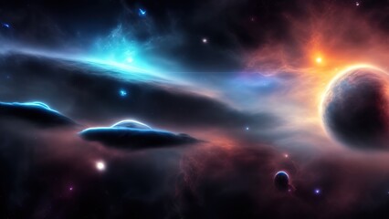 Obraz na płótnie Canvas Spiral galaxy in deep space - abstract background.
