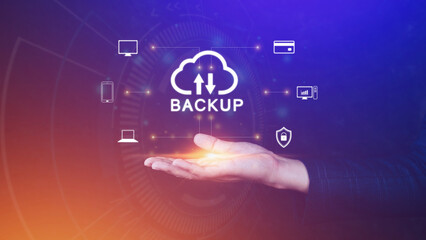 Internet data storage backup, technology business concept, Cloud technology, Data storage, Networking and internet service concept.