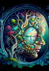 Fototapeta premium Generative AI abstract render of the love of nature