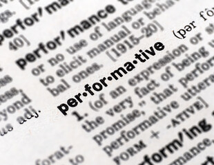 closeup of the word performative