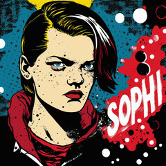 Pop-art image of Sophie Scholl