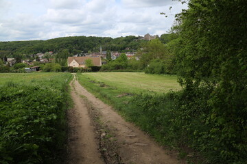 Walking trail leading to village of Chevreuse - Yvelines - Ile-de-France - France