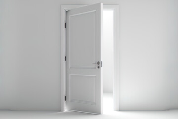 lone door on a white background. Generative AI