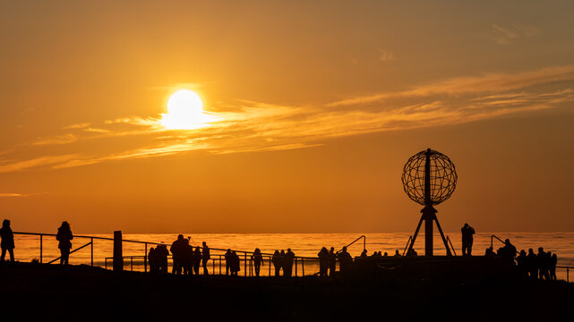 Tramonto a Capo Nord, (sole a mezzanotte), Norvegia