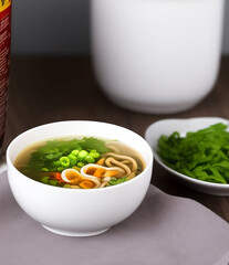 Delicious noodles. Fast food meal with appetizing pasta and chopsticks.