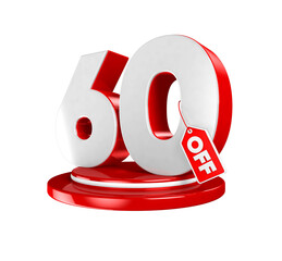 60 sixty offer white and red on red base