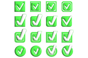 A set of 3d simple ticks. Good for any project.
